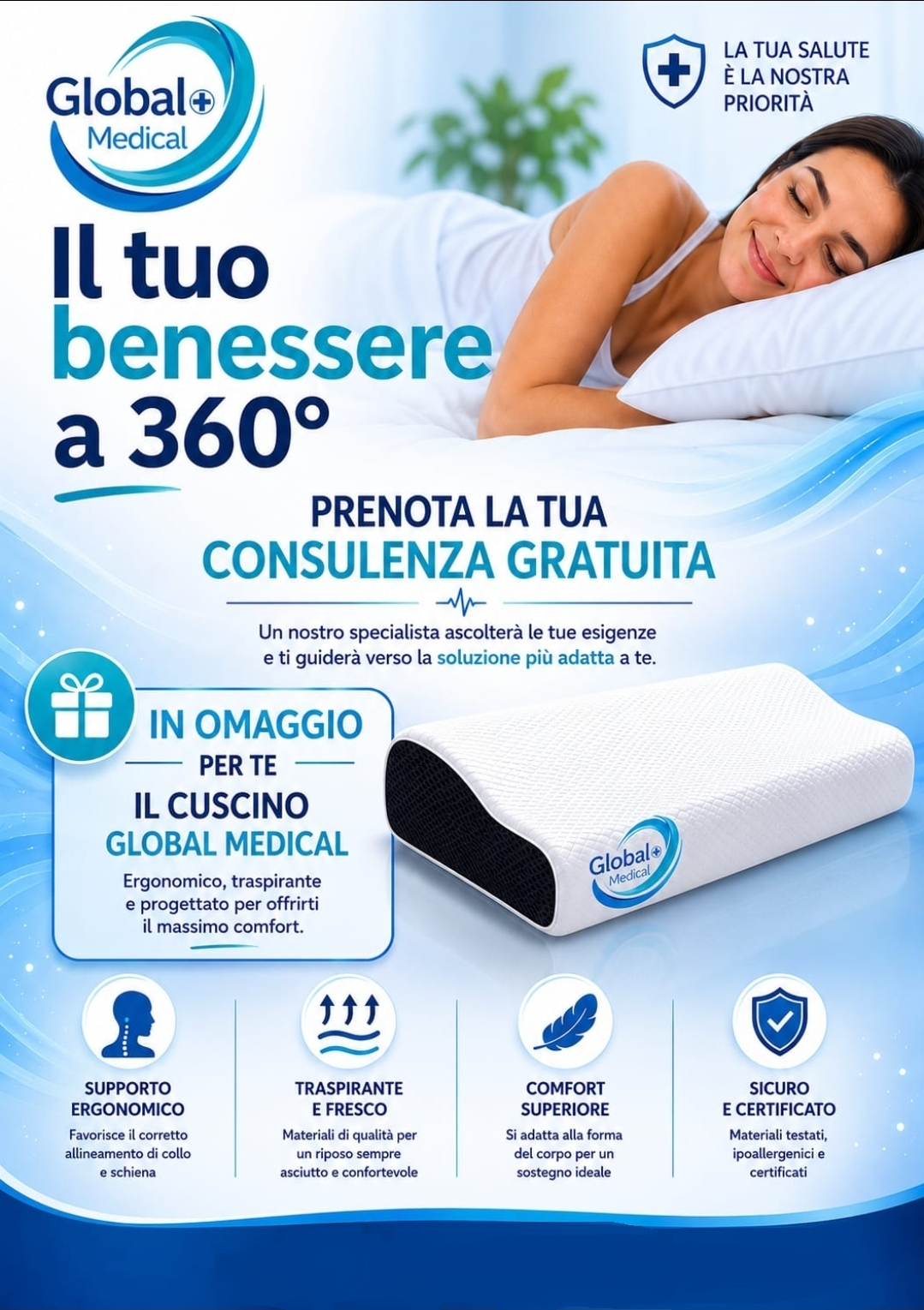 Cuscino Global Medical in Omaggio
