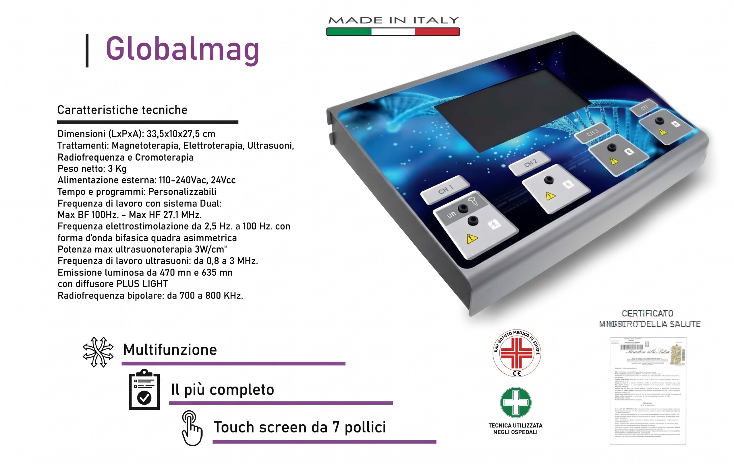 Globalmag dispositivo multifunzione magnetoterapia